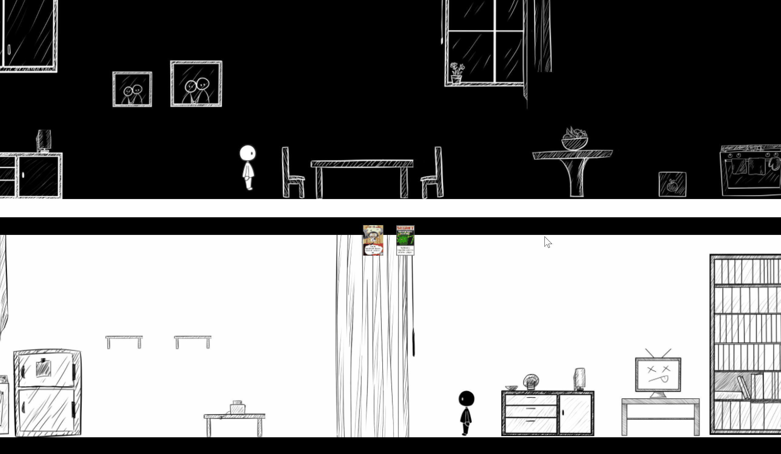 Monochrome Memories card push gameplay mechanic