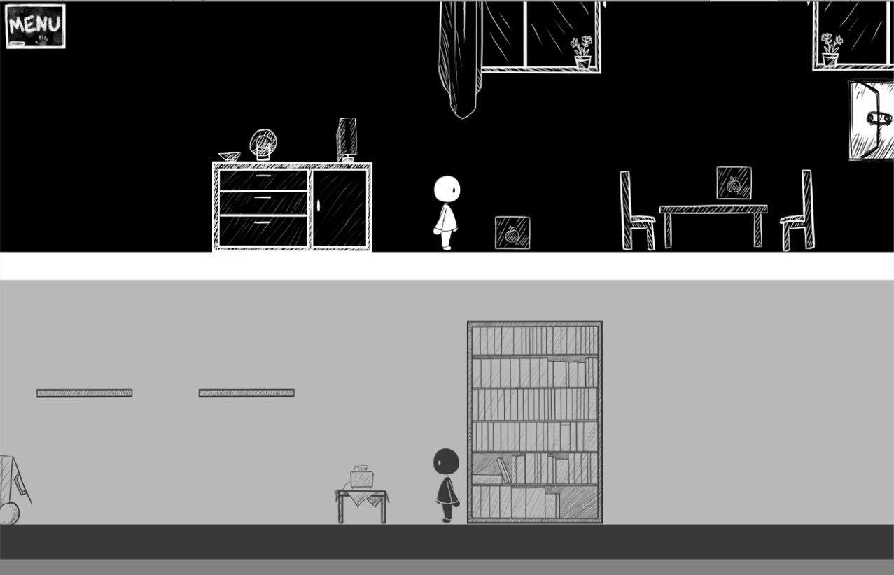 Monochrome Memories puzzle platformer title screen