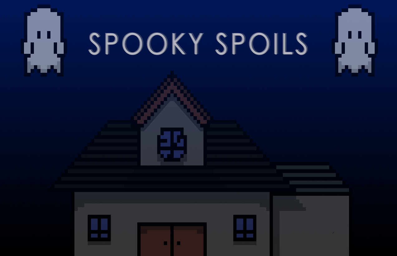Spooky Spoils eye-tracking puzzle game title screen