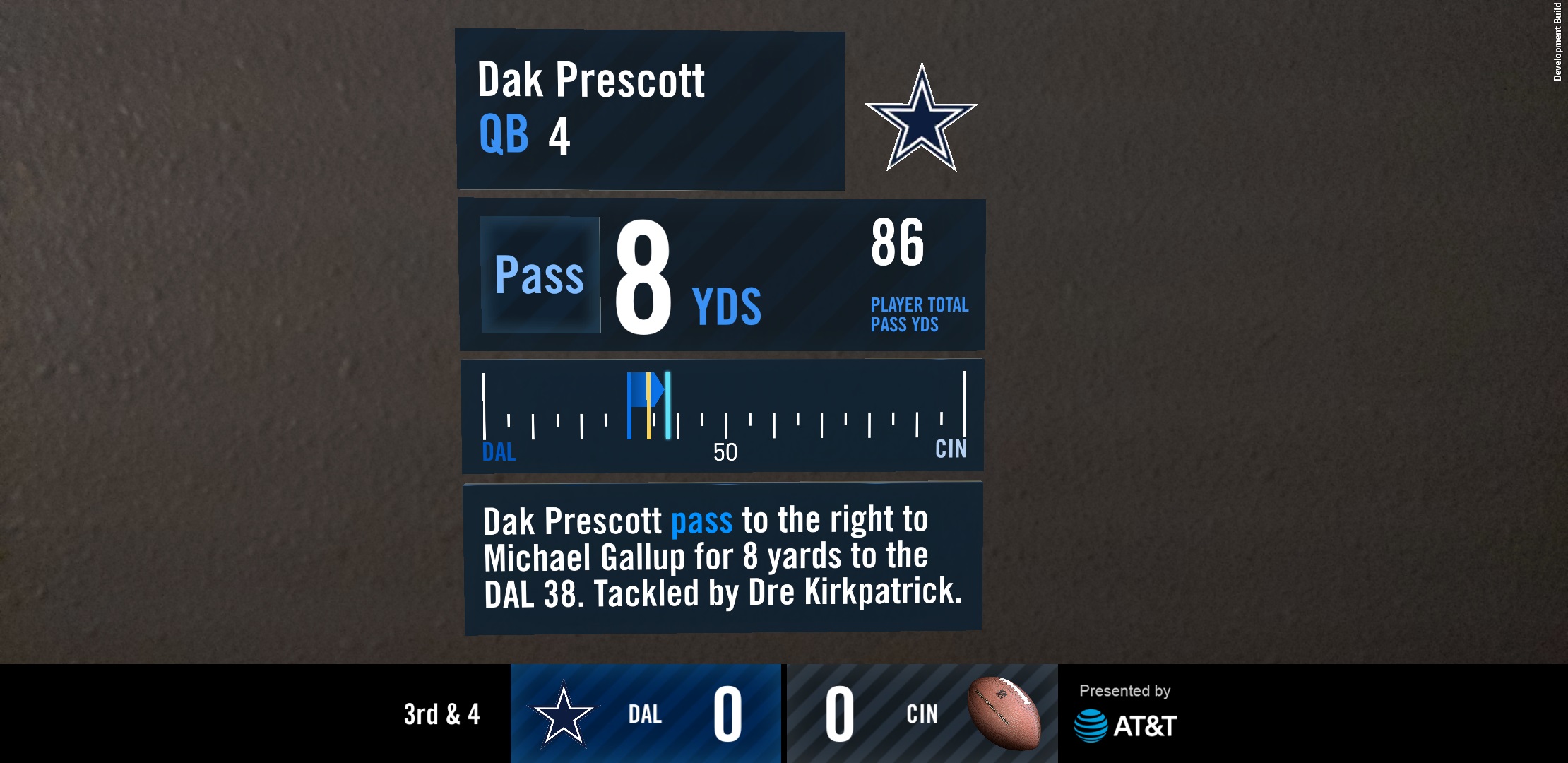 NFL Starview AR yardline stat overlay